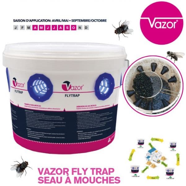 VAZOR FlyTrap Pro - Piège à Mouches 10L