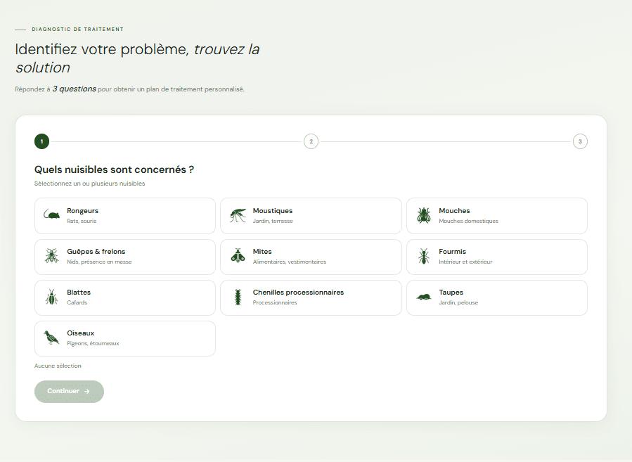 Simulateur de diagnostic nuisibles
