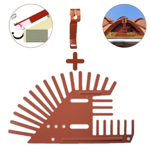 Obturateur Grille + Clips - Aluminium Terre Cuite (×50)